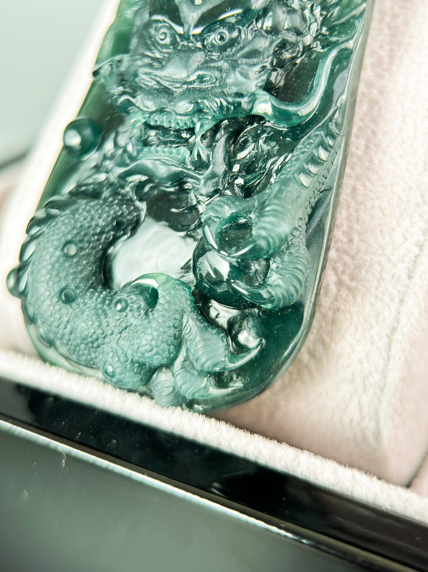 Genuine Jadeite Jade Dragon Pendant Necklace