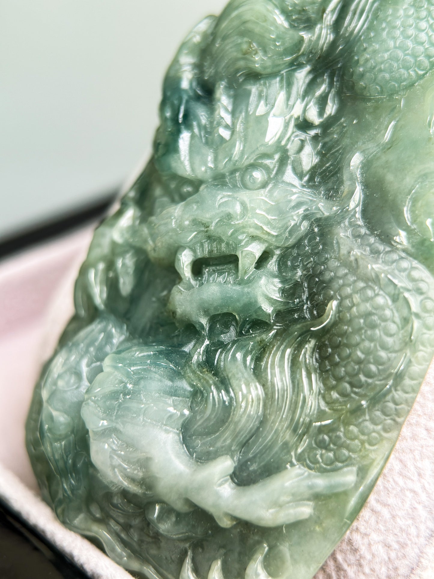 Genuine Jadeite Jade Green Dragon Pendant Necklace